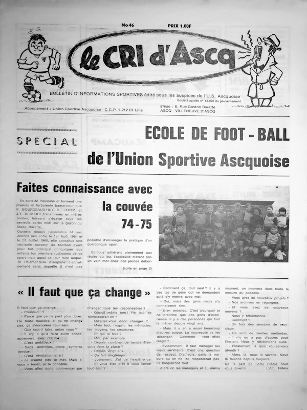 Le cri d'Ascq n°46 mars 1975 Couv