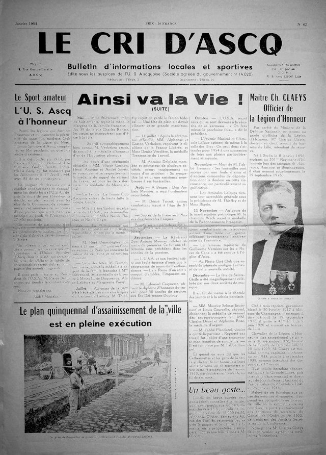 N 62   janvier 1954   Couv