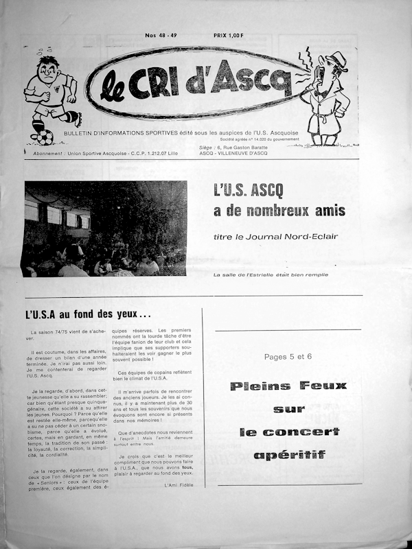 Cri d'Ascq N 48 49 juillet août 1975 Couv