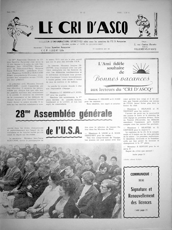 Le cri d'Ascq n°10 juin 1971 Couv