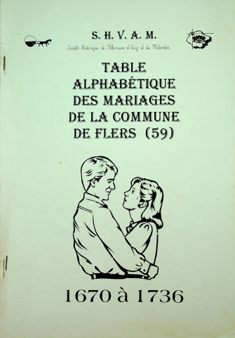 Table alphabétique des mariages Flers 1670 1736
